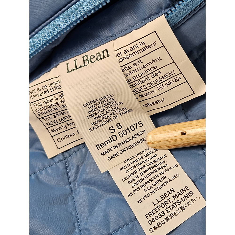 L.L. Bean Mountain Bound Reversible Jacket Puffer Jacket Girls Size 8 - Picture 5 of 10